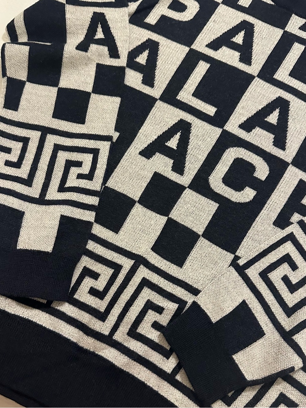 Palace Check it Knit Sweater Black/Grey - Picture 5 of 8